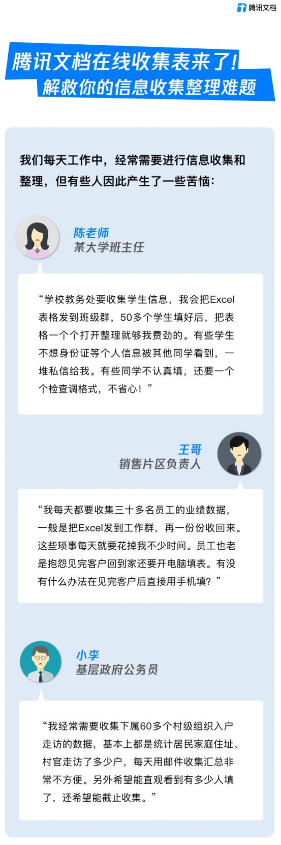 騰訊文檔在線收集表來了！解救你的信息收集整理難題