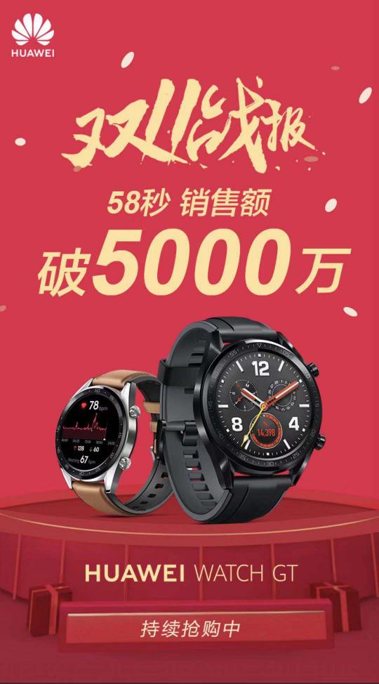 智能手表界的黑馬出擊 HUAWEI WATCH GT雙十一開售戰(zhàn)績(jī)不凡