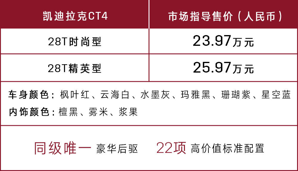 配圖1：新美式風(fēng)尚后驅(qū)轎車凱迪拉克CT4率真上市，售價(jià)23.97-25.97萬元.jpg