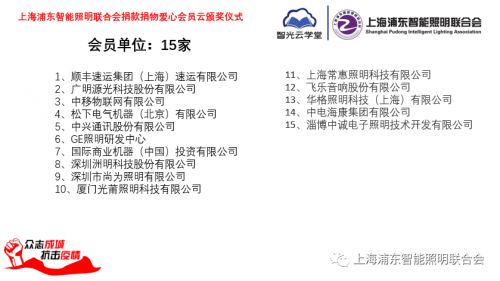 眾志成城、抗擊疫情，智能照明聯(lián)合會捐款捐物愛心會員云頒獎儀式成功舉行