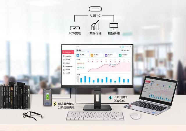 搭載USB C接口，AOC P2系列打造極速傳輸體驗!