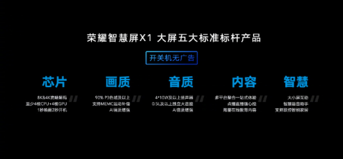 樹立標(biāo)桿品質(zhì)還沒有開關(guān)機廣告，榮耀智慧屏X1成端午超值選購大屏