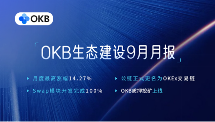 OKB 9月生態(tài)月報(bào)發(fā)布，單日最高漲幅14.27%，OKEx交易鏈登陸在即