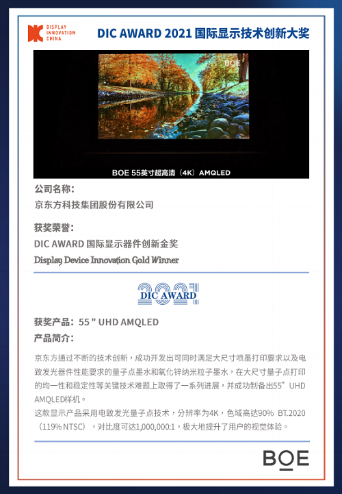 DIC 2021 顯示技術及應用創(chuàng)新展在滬啟幕！DIC AWARD獎項揭曉，這些顯示企業(yè)摘得桂冠！