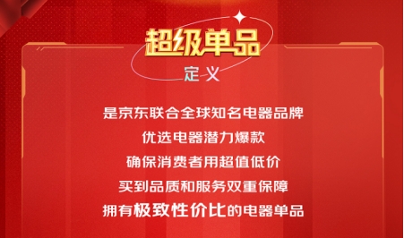 超低價(jià) 有品質(zhì) 放心購：京東攜手電器品牌首次推出超級(jí)單品