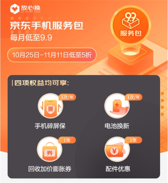 京東11.11全新升級手機9.9服務(wù)包 星級服務(wù)提升用戶換機體驗