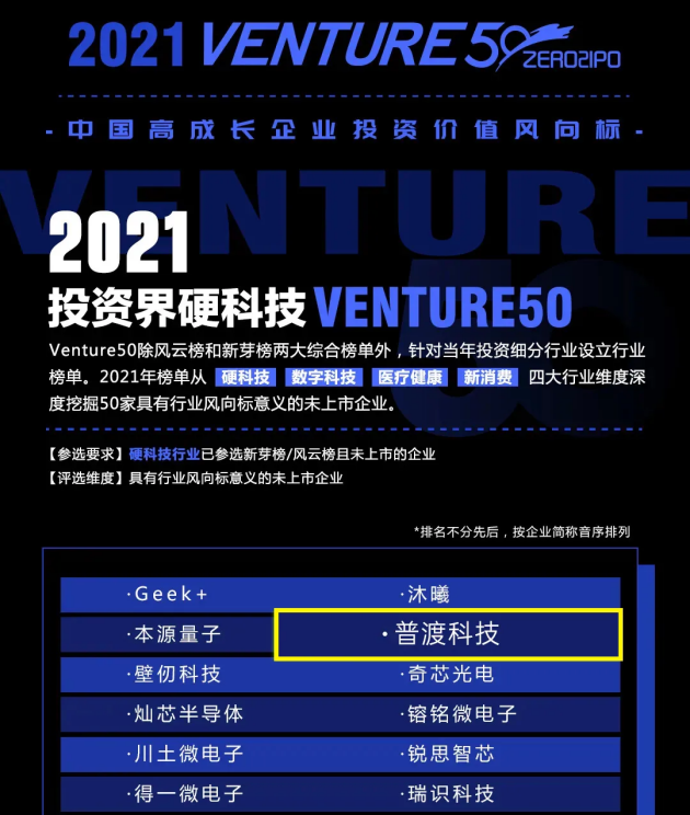 普渡科技強(qiáng)勢(shì)登上“2021投資界硬科技Venture50”榜單，實(shí)力再獲認(rèn)可