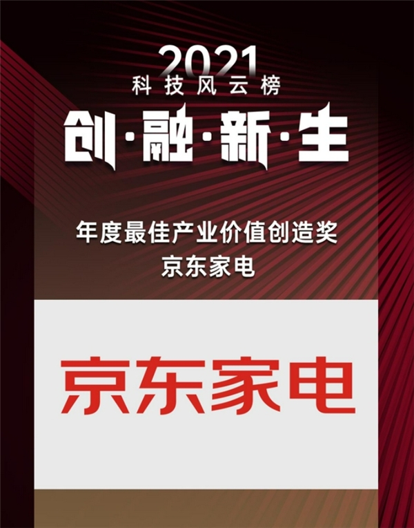 京東家電煥新實力得到行業(yè)認可 獲“年度最佳產(chǎn)業(yè)價值創(chuàng)造獎”