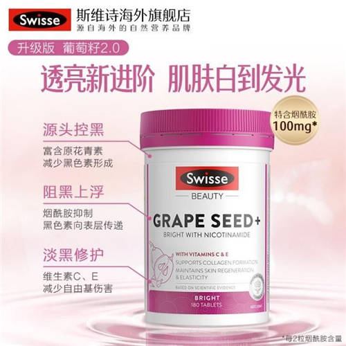 Swisse葡萄籽煙酰胺片配方創(chuàng)新升級，重塑透亮美肌