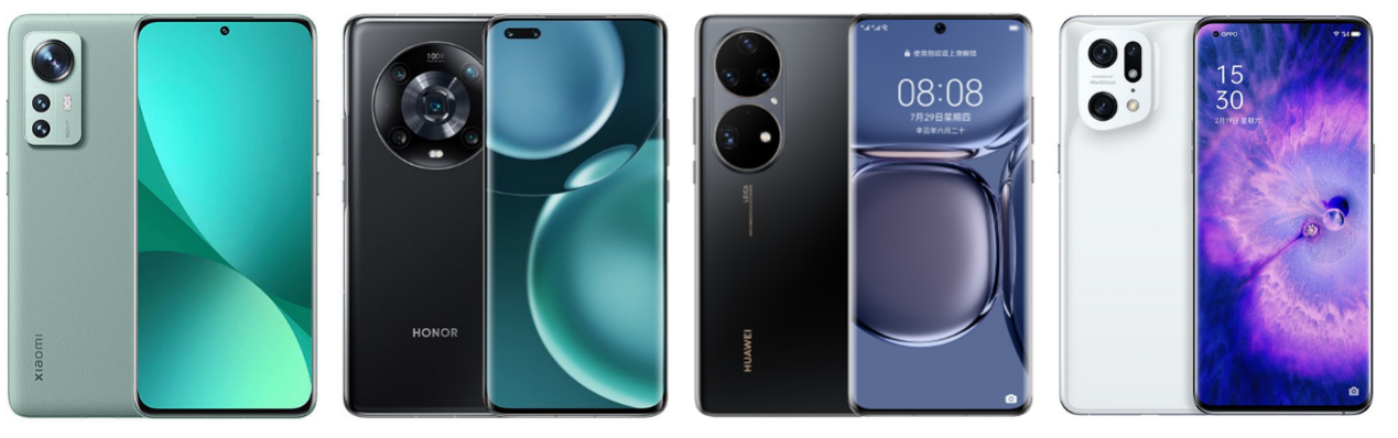 小米12系列、榮耀Magic4系列、華為P50系列、OPPO Find X5系列