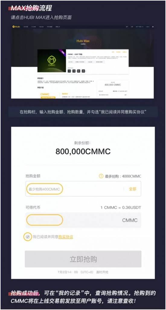 Hubi Max打新計劃正式開啟，80萬枚CMMC限時搶購中