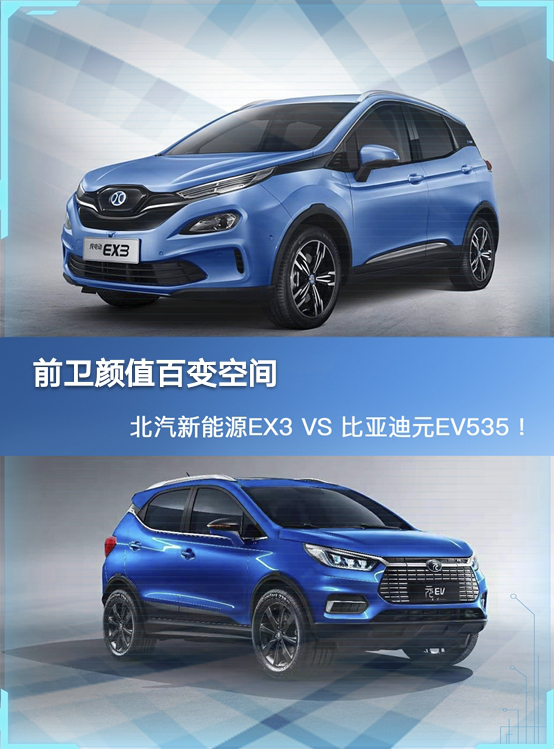 新潮造型多變空間 北汽新能源EX3 VS比亞迪元EV535