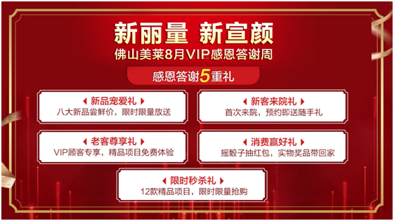 佛山美萊8月VIP感恩答謝5重禮實(shí)力寵粉