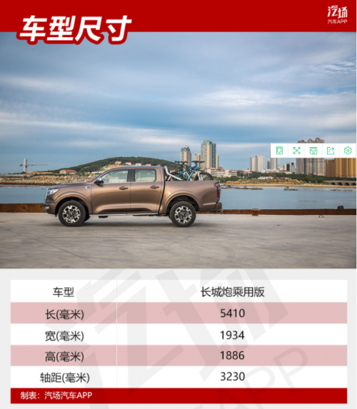 試長(zhǎng)城炮乘用版：2.0T+8AT配多連桿后懸，家用一抵四，空間軸距領(lǐng)先