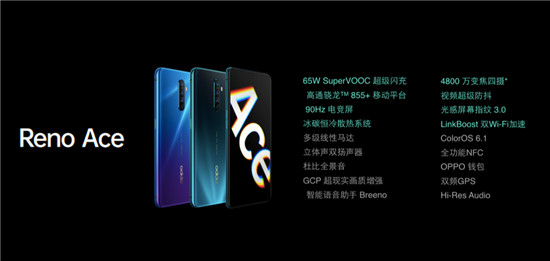 超級(jí)玩家OPPO Reno Ace發(fā)布，65W超級(jí)閃充+90Hz電競(jìng)屏雙黑科技加成