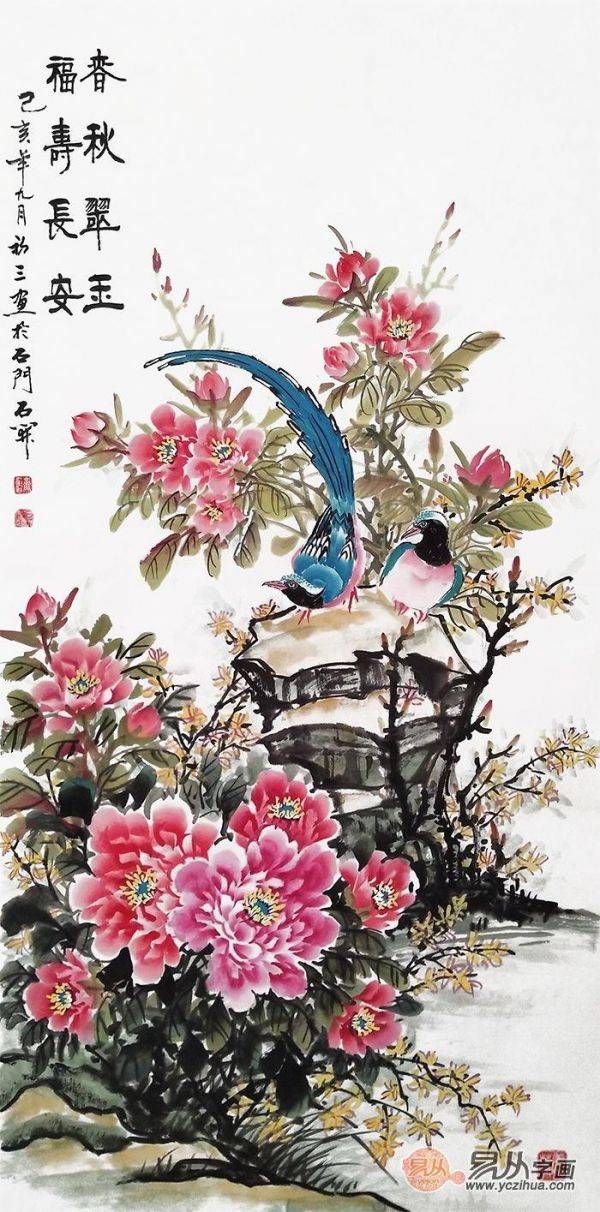 進(jìn)門玄關(guān)裝飾畫掛什么好，易從網(wǎng)力薦的這些豎幅花鳥畫最合適