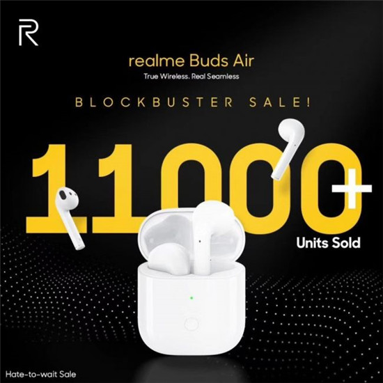 1小時售出11,000臺，realme Buds Air率先開啟印度IoT爆款時代