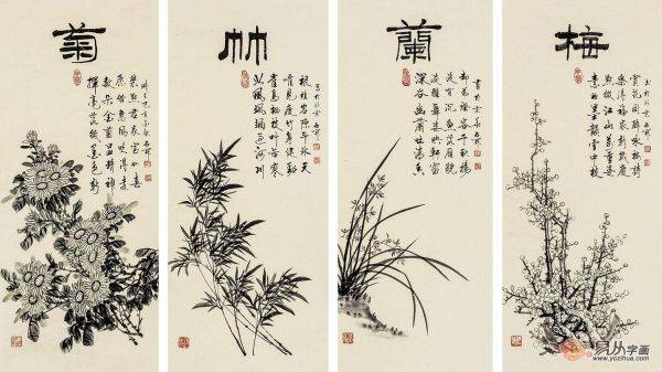 客廳內(nèi)掛什么字畫好，吉祥又有品的名家石開花鳥畫匯總