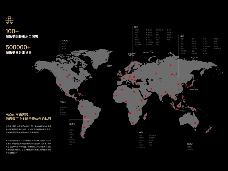 咖樂美咖啡機(jī)出口100+國家