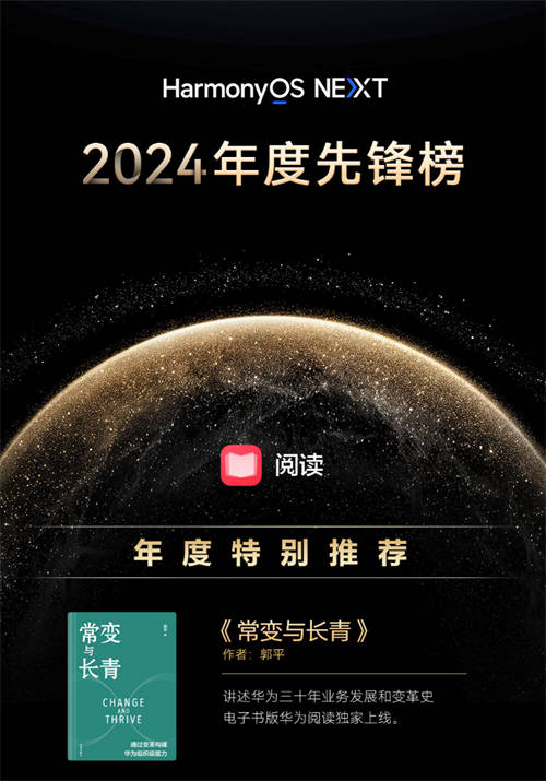 華為閱讀2024年度榜單發(fā)布，涵蓋影視原著、個(gè)人成長、企業(yè)管理精品書籍